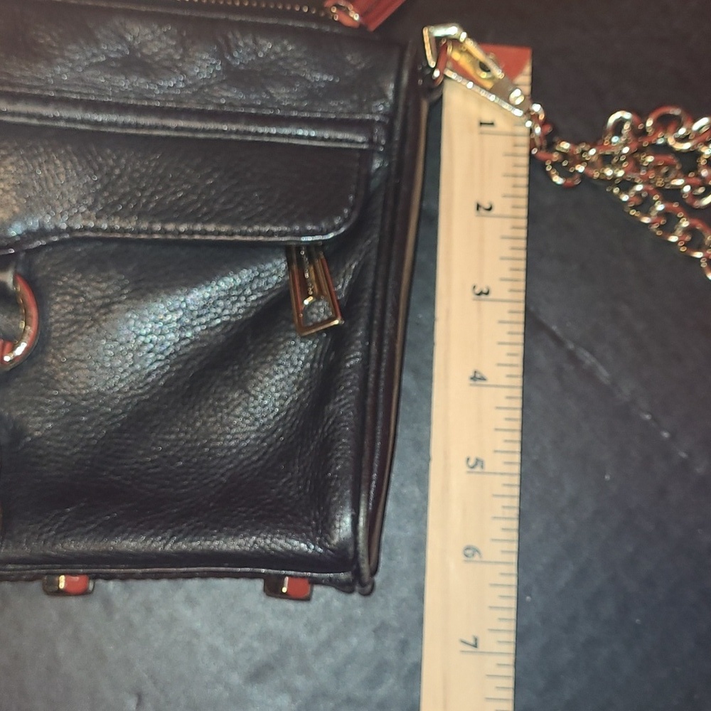 🤩Black leather Rebecca Minkoff Mini M.A.C. Crossbody bag with Gold Accents - Picture 14 of 16